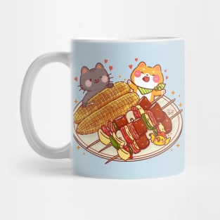 Shiba Inu Cat Roasted Corn BBQ Mug